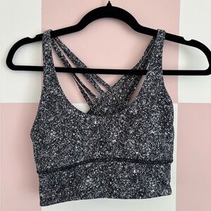 lululemon athletica Black & White Speckled Strappy Sports Bra